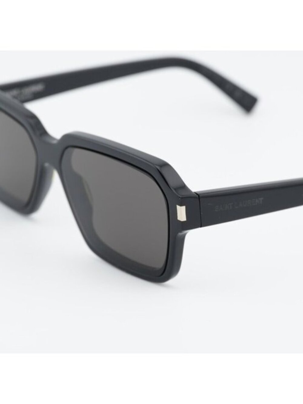 Saint Laurent SL611 001 Sunglasses Black Rectangle Frame, Grey Lenses - Picture 3 of 12